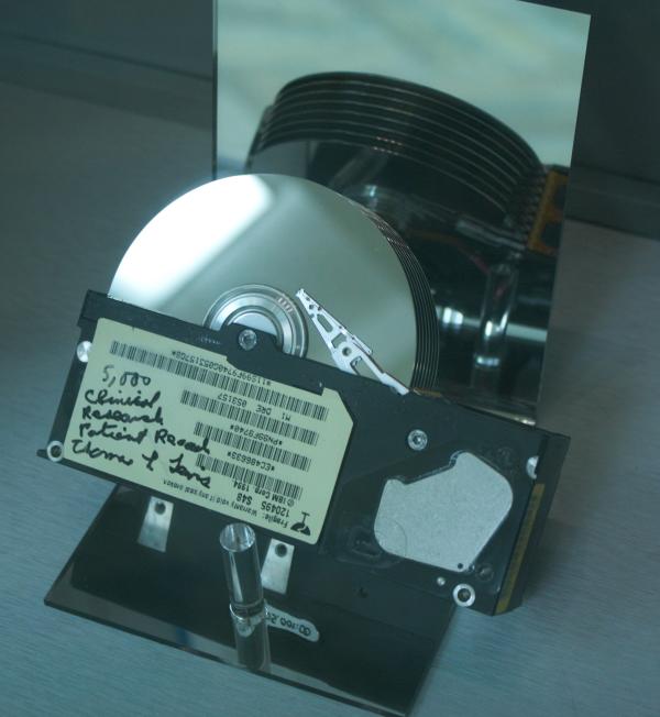 Historical display of a computer hard drive