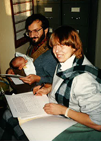 Teresa Przytycka, her husband, and their baby