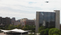  Shuttle flying over the National Library of Medicine at NIH