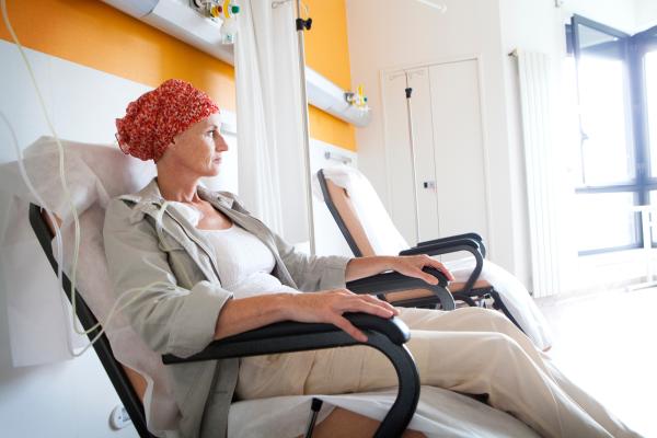 woman receiving chemotherapy treatment