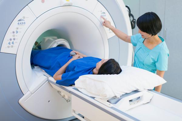 a person getting an MRI scan