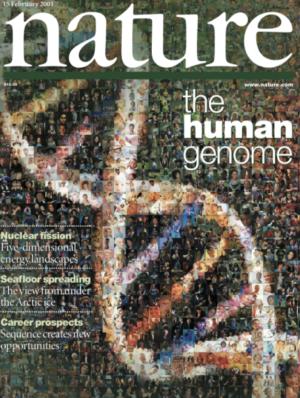 dna helix on cover of Nature journal