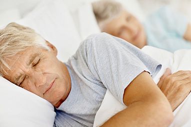 sleeping elderly couple