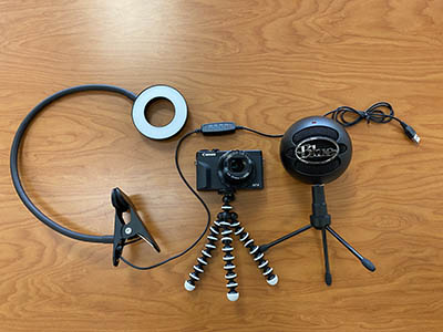 video equipment--ring light, camera, and other videeo equipment