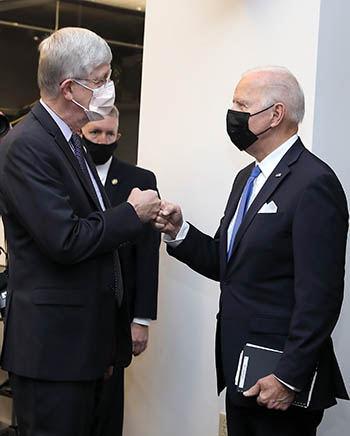 NIH Director Francis Collins and President Joseph Biden