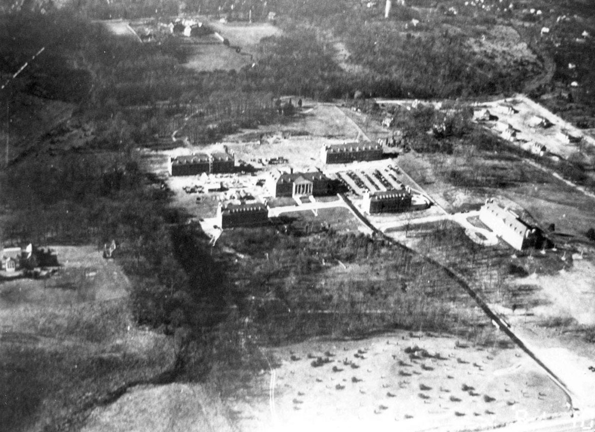 aerial view of completed NIH campus