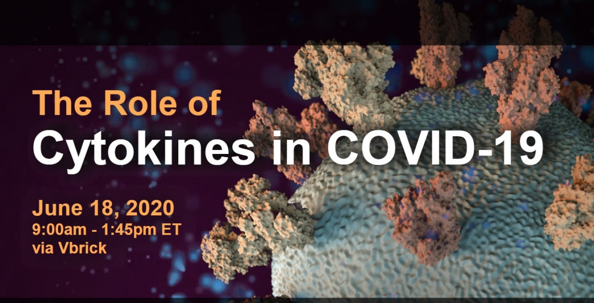 poster for webinar on the role of cytokines in COVID-19