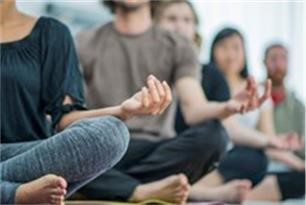 people meditating