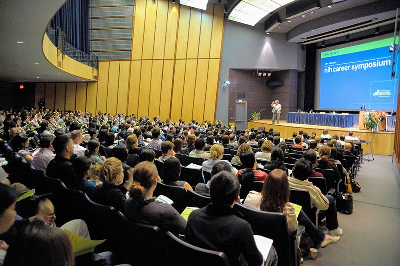 Auditorium filled with people