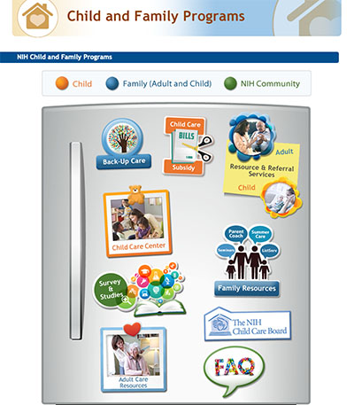 screen shot of the &quot;Child and Family Programs&quot; web page