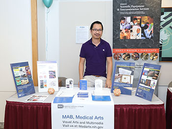 man at the medical arts exhibit