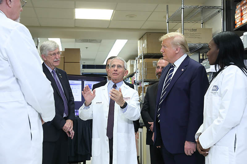 President Donald Trump, NIAID Director Anthony Fauci, and others