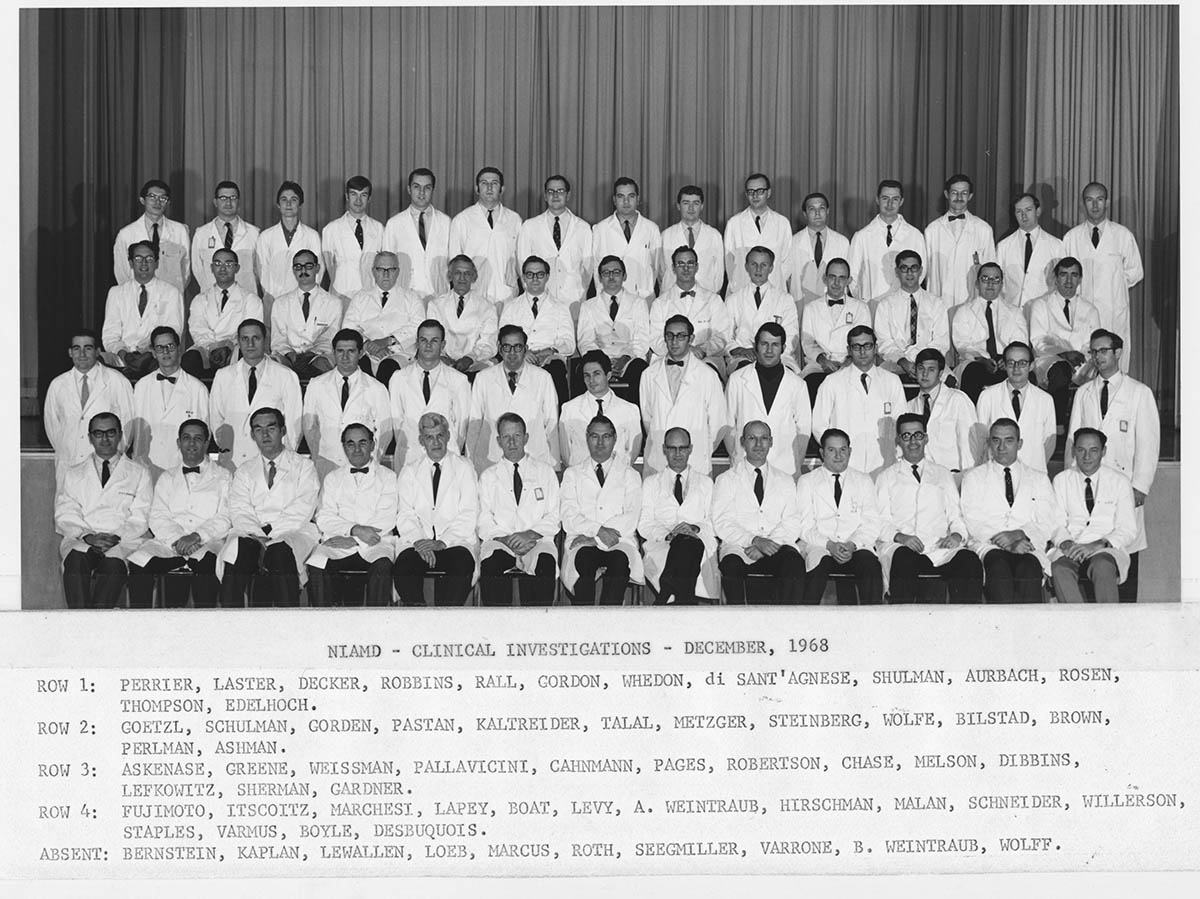 group photo of NIH clinical investigators in 1968