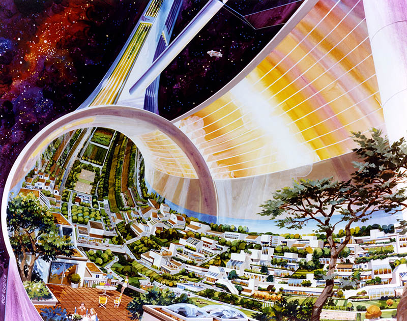 illustration of a structure for a space colony