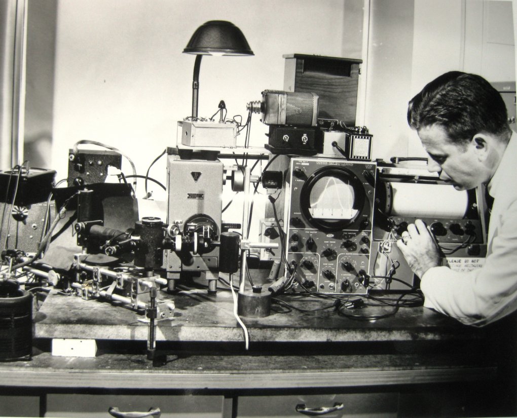 Daniel Duggan at NIH with spectrophotofluorometer