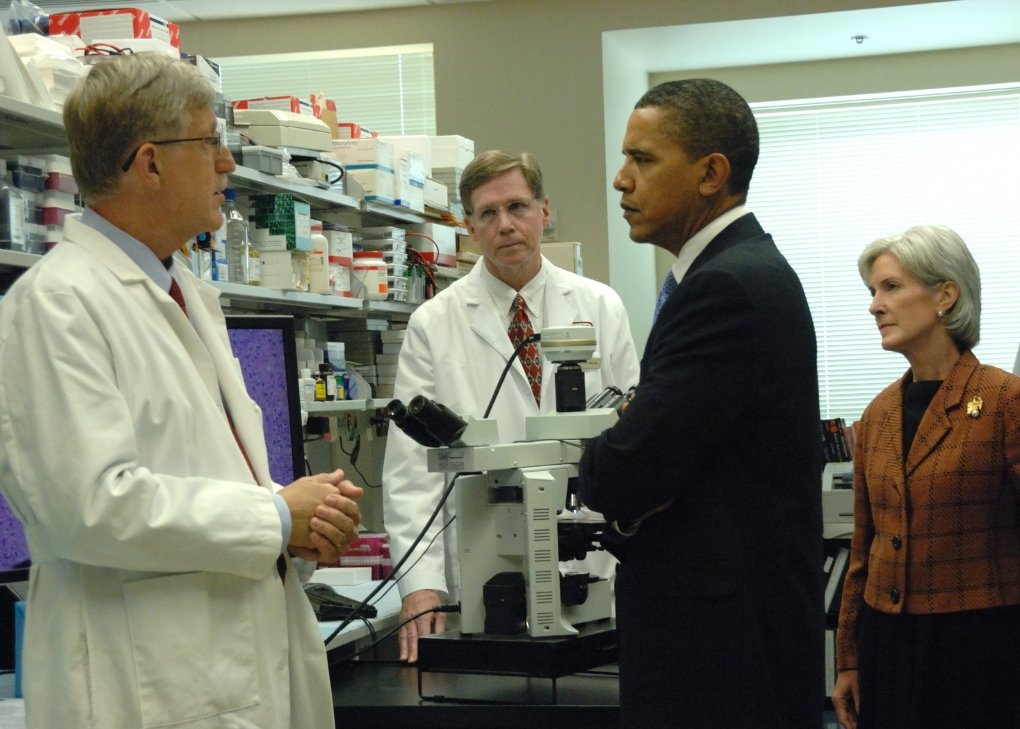 Obama, Collins, Linehan, Sebelius at NIH NCI