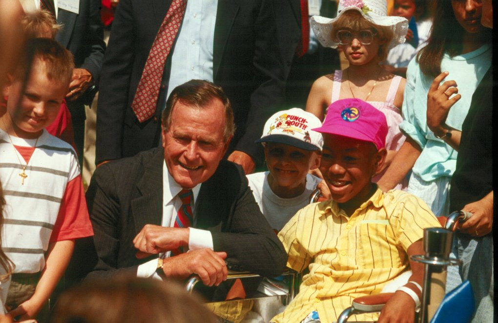 President George H W Bush at NIH Childrens Inn