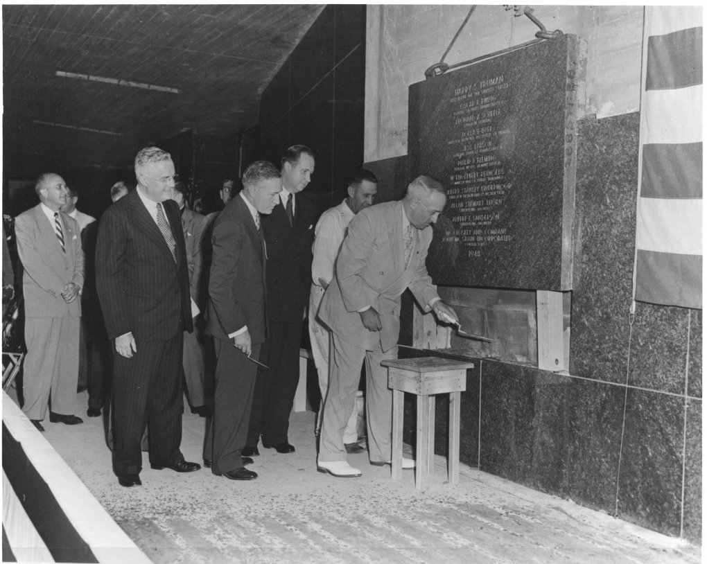 President Truman laying NIH Clinical Center cornerstone