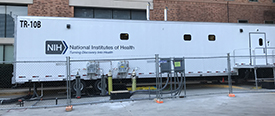 white trailer with NIH writing on the side