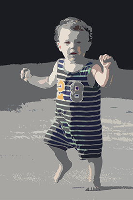 ILLUSTRATION OF TODDLER WALKING