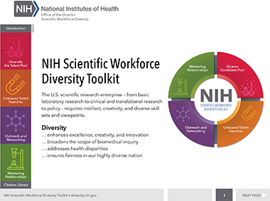 Webpage showing instructions for the diversity toolkit