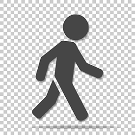 illustration; shape of person walking