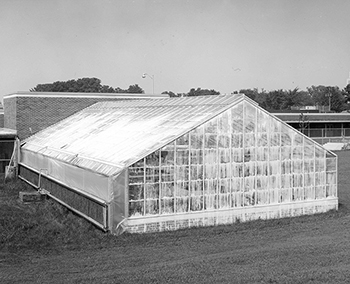 Photo of exterior of greenhouse