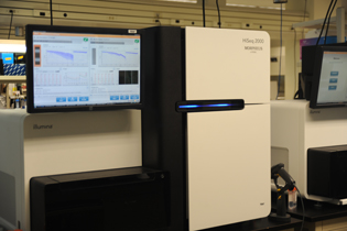 genomic sequencer machinery in a lab