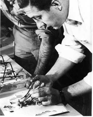 Robert Huebner working at a lab bench