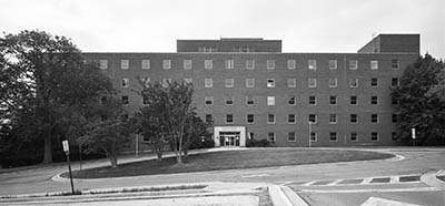 Exterior of brick building