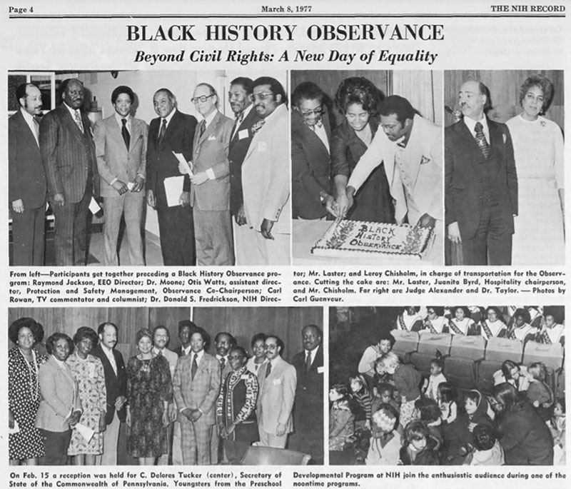 photos of NIH's 1977 Black History Month observance