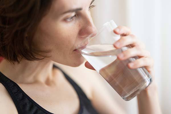 woman drinking water