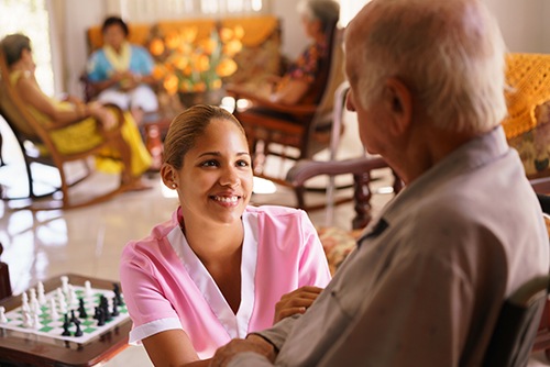 old man in nursing home