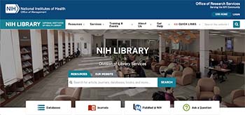 screenshot of NIH Library web page