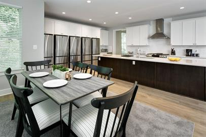 modern dining room and open concept kitchen