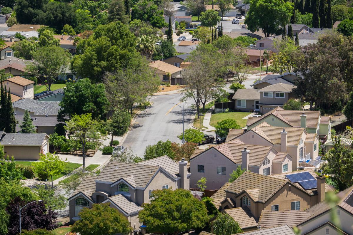 aerial view of a neighborhood