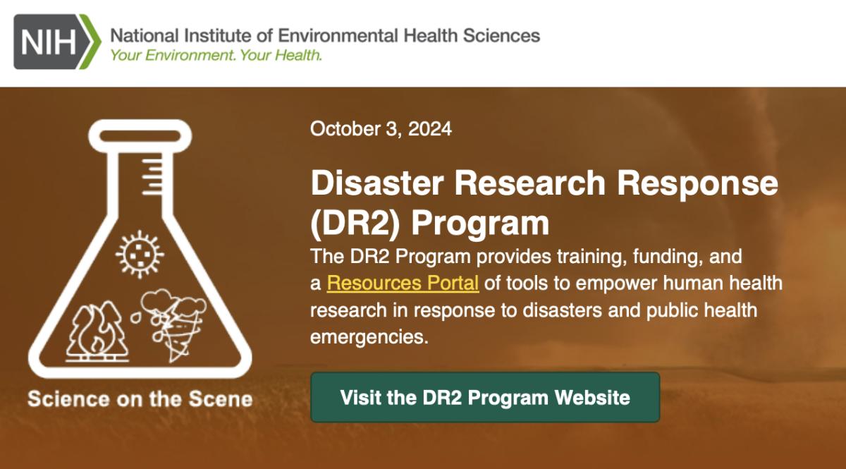 lab beaker logo for disaster research response program