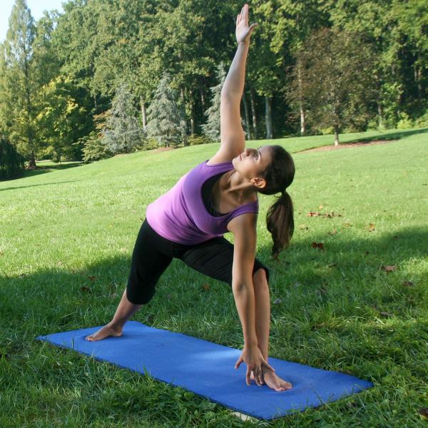 woman practicing yoga