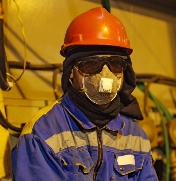 worker wearing protective equipment