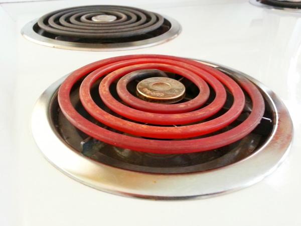 red-hot stove burner