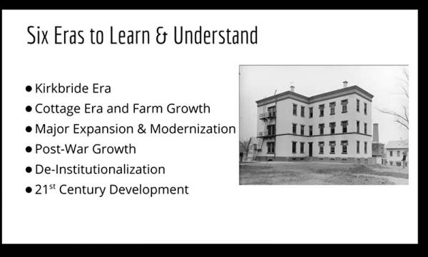 Kirkbridge, cottage, major expansion, post-war growth, de-institutionalization, 21st century development