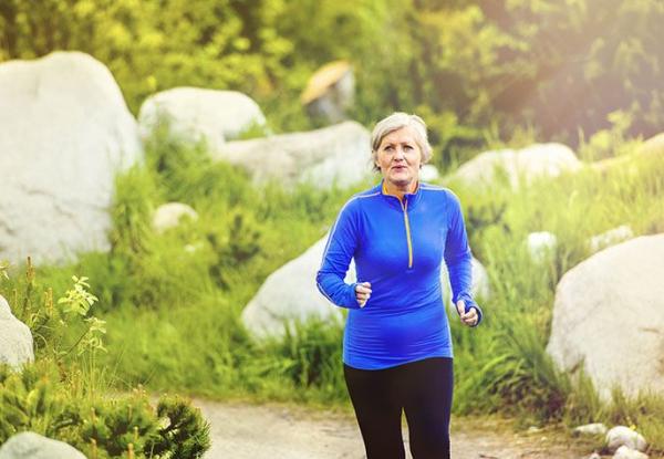 senior woman jogging