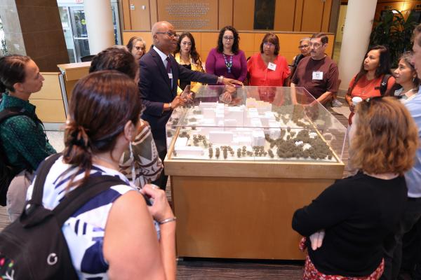 tribal leaders meet in the atrium of the NIH Clinical Center