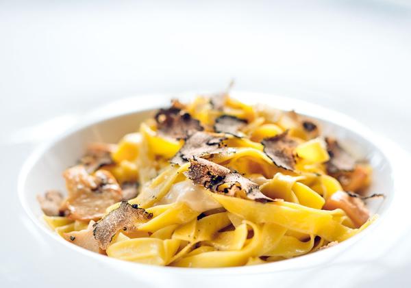 pasta topped with truffles