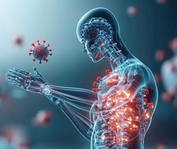 transparent human body combating COVID infection
