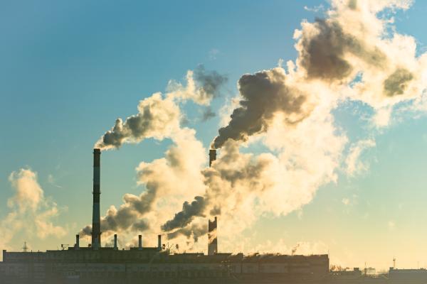 factories emitting pollution into the air