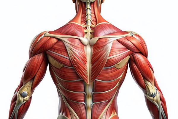 illustration of human back and arm muscles
