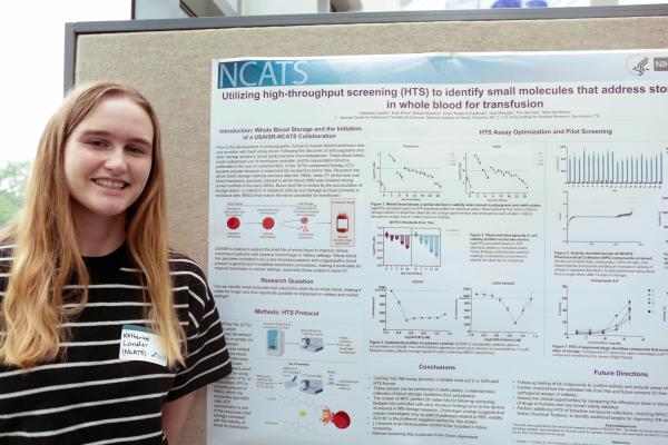 IRP postbac fellow Katherine Landler with her research poster