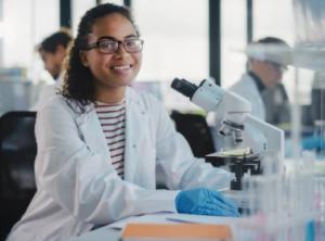 woman in lab