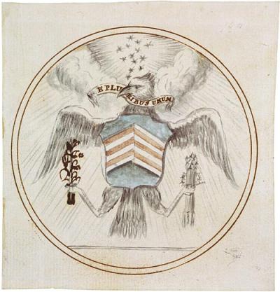 The 1782 design for the Great Seal of the United States.